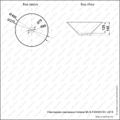 Накладная раковина melana mln-7020-b1+b18 (t4006hb1+b18 ) (сине-черная)