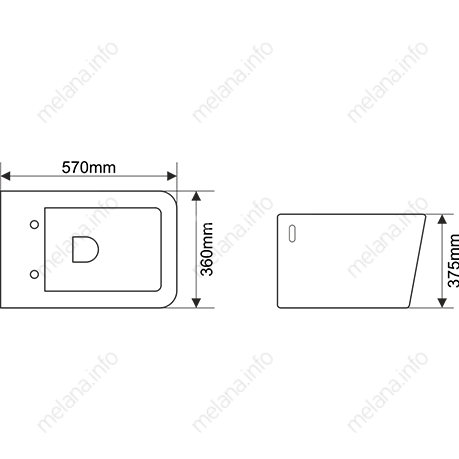 Унитаз подвесной MELANA MLN-B2370B (черный)