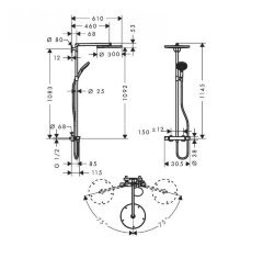 27114000 Raindance Select Raindance Select 300 Showerpipe, ½’
