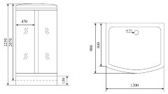 Timo Lux T-7715 душевая кабина (120*90*225), шт