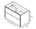 Модуть для раковины Roca Z Ronda, 80 см, с сифоном Prevex, бетон/белый матовый (RU93.0.300.4)