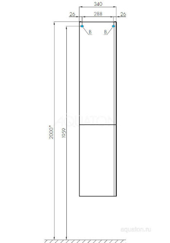 Пенал подвесной AQUATON Беверли правая, белый (1A235403BV01R)