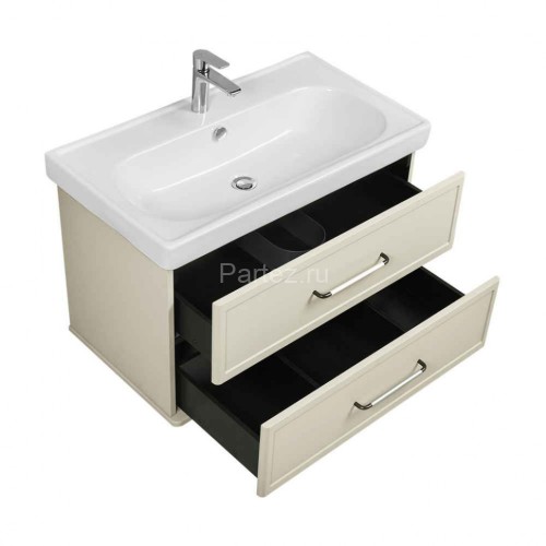 Тумба под раковину Aquaton Нео-Классика 85 2 ящика, белый камень (1A286301NCTG0)