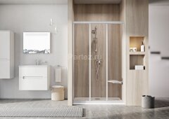 Душевая дверь Ravak Supernova раздвижная 131х188, толщина полотна 3мм универсальная, цвет профиля белый