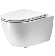 Унитаз подвесной SIMAS TREVI 370х560х300 безободковый, с креплением, цвет белый (TR18bi+F85)