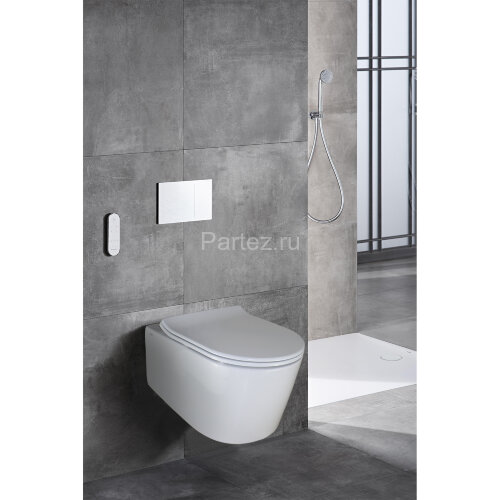 Унитаз подвесной Creo Ceramique RENNES 550х365х370, безободковый с тонким сидением микролифт (RE1100