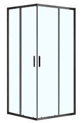 Душевое ограждение AZARIO 900х900х2000, БЕЗ ПОДДОНА, прозрачное стекло 6 мм, цвет профиля черный (AZ-ND1142 900 Black)