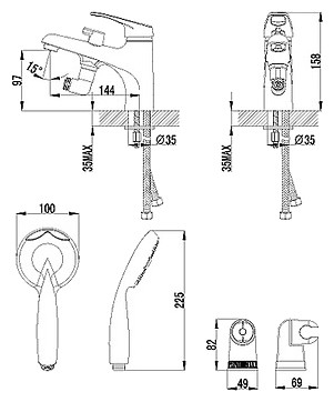 Смеситель Lemark Omega LM3115C на борт ванны
