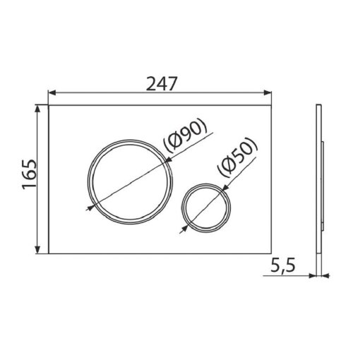 Кнопка смыва для скрытых систем инсталляции Alcadrain, черный матовый (M778)