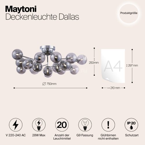 Потолочная люстра Maytoni MOD545PL-20CH