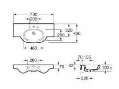 Z Раковина N -MERIDIAN 70*46 см б/пьед.