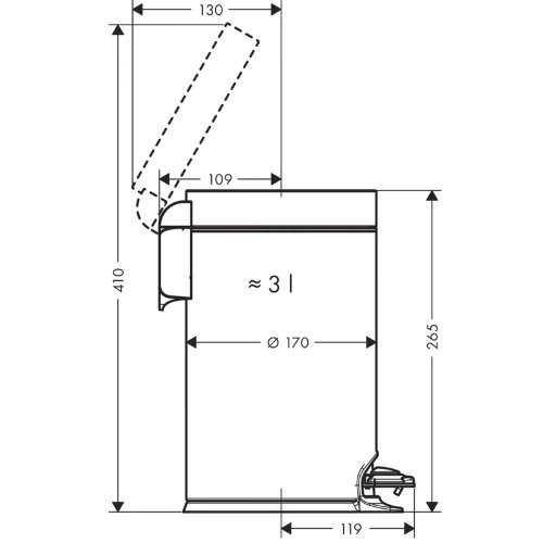 Корзина для мусора Hansgrohe AddStoris, Белый матовый (41775700)