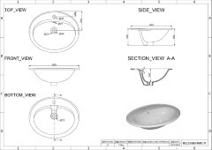 Раковина Creo Ceramique LILLE врезная 555х460х200, белая