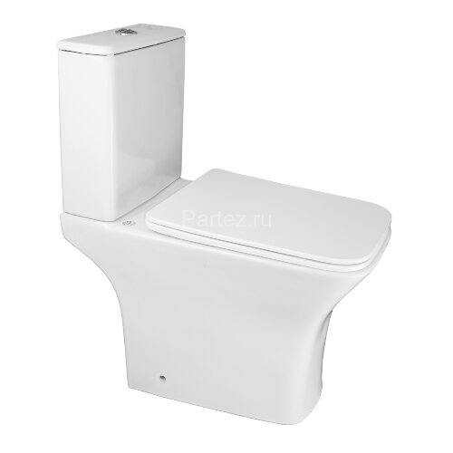 Унитаз-компакт Azario FRETTA Square N 340х650х770 напольный, безободковый, c быстросъемным сиденьем 