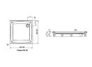 Душевой поддон Ravak Perseus-90 EX (900 x 900) самонесущий для облицовки