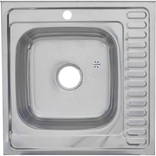 Мойка 6060 L MELANA 0,8/180 накладная прямоугольная с сифоном (006 t L *10)