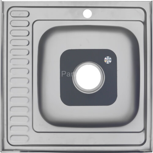 Мойка 6060 L MELANA 0,8/180 накладная прямоугольная с сифоном (006 t L *10)