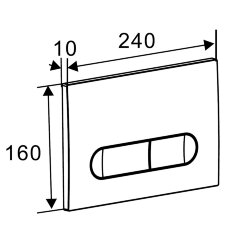Кнопка смыва AZARIO NEW двойная, пластик, черный матовый (AZ-004.04)