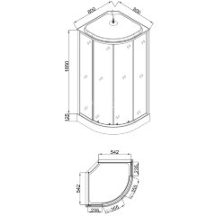 Душевая кабина Loranto 80х80х215 поддон 13см, черный кирпичный узор, прозрачное стекло 4мм, профиль черный (CS668013GB80)