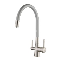Смеситель Lemark Comfort LM3075BN-Silver для кухни с гибким изливом, с подключением к фильтру с пить