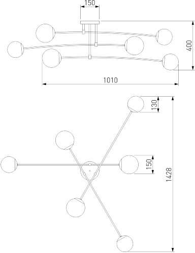 Потолочная люстра Eurosvet 30181/6 черный