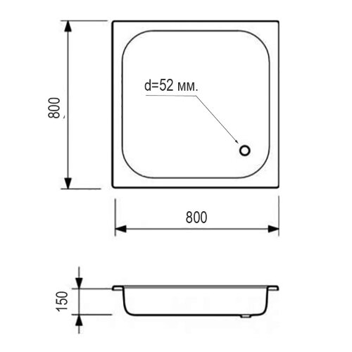 Поддон для душа стальной ВИЗ Antika 80x80 Белый (APS-80101)