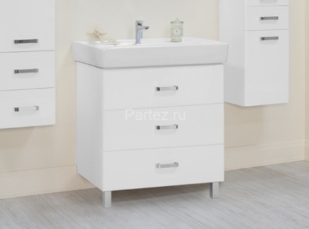 Тумба под раковину AQUATON Америна 80 М напольная, белая (1A169101AM010)