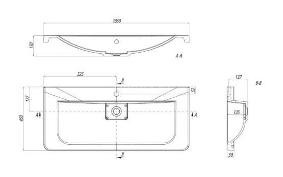 Раковина AQUATON Шерилл 1050, белая (1A71323KSH010)