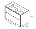 Z_RONDA Модуль д/раковины 700 мм, белый глянец/антрацит (подходит раковина Gap)