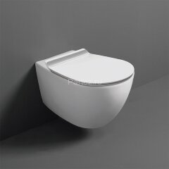 Унитаз подвесной Simas Vignoni 370х480х340 безободковый, с креплением F85, укороченный XS, белый (VI