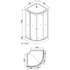 Душевая кабина Loranto 90х90х215, поддон 13 см (CS-6691 G)