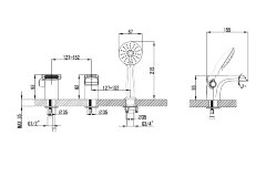 Смеситель Lemark Shift LM4345C на борт ванны