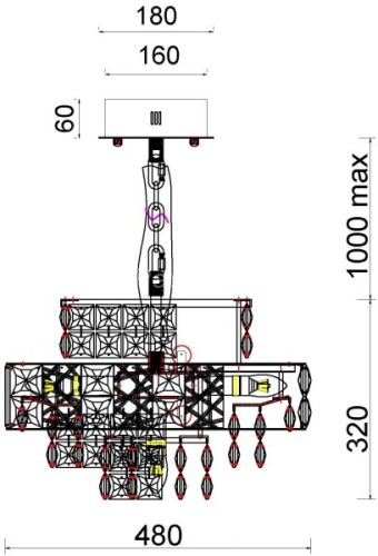 Подвесная люстра Fluorite FL1060-13P