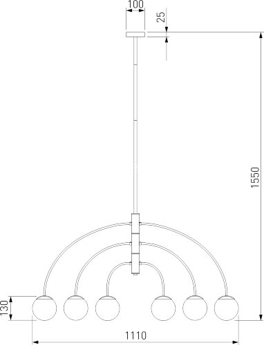 Потолочная люстра Eurosvet 30179/6 черный