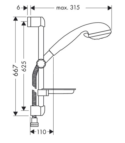 27755000 XX Душевой набор Croma Variojet/Unica’S 0,65 м, ½’ (снят с производства)