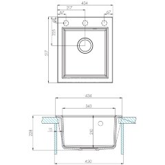 Кухонная Мойка Линеа, графит (1A732932LW210)