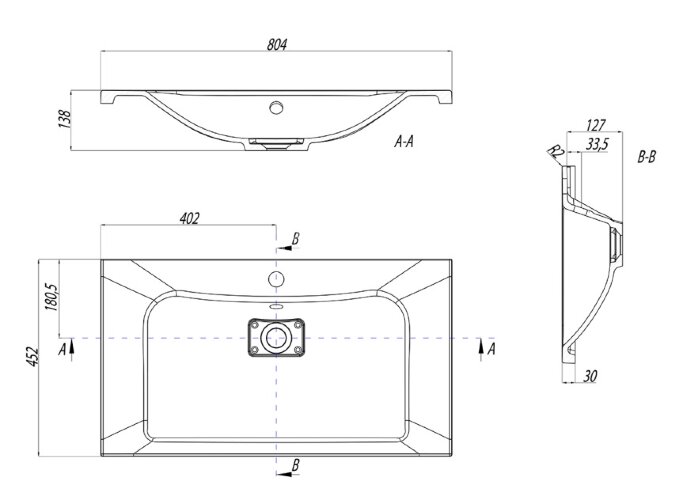 Раковина AQUATON Брук 800, белая (1A71453KBC010)
