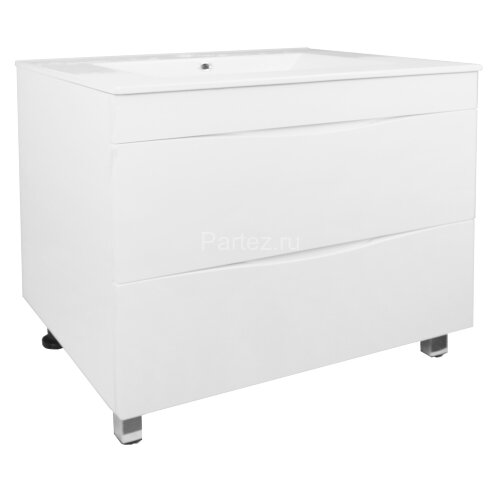 Комплект тумба Loranto Santorini 80 810х460х810 напольная, с раковиной Leon, Белый Глянец (CS0008697