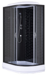 Душевая кабина Loranto 120х80х215 поддон 20 см, черный кирпичный узор, серое стекло 4мм, профиль черный (CS-66120-20L GB 120)