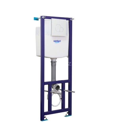 ПЭК Santeri Альфа комплект унитаза с инсталляцией, белая кнопка смыва (1.3815.9.S00.00B.2)