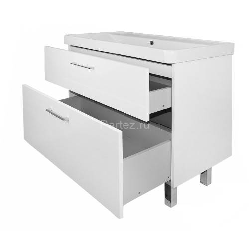 Комплект тумба Azario Ника 90 Н 915х475х860 напольная, с раковиной Monte 90, белый матовый (CS000899