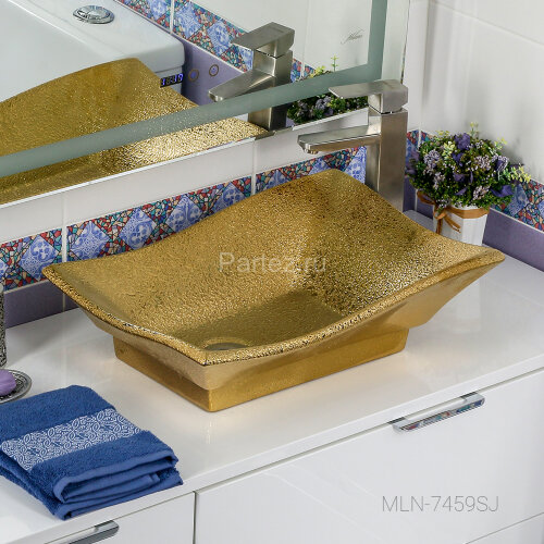 Накладная раковина melana mln-7459sj (золото)