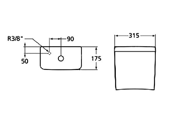 Бачок для унитаза Ideal Standard CONNECT CUBE нижняя подводка (E797001)
