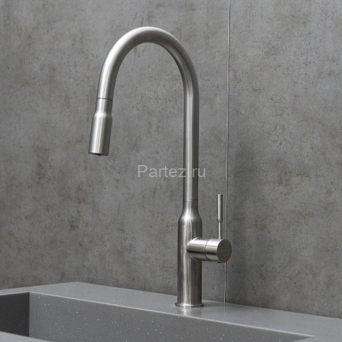 Смеситель Lemark Expert LM5086S для кухни с вытягивающимся поворотным изливом