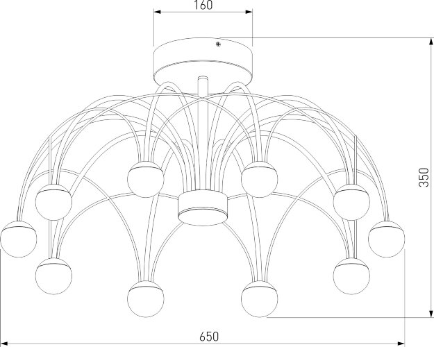 Потолочная люстра Eurosvet 90035/10  LED черный