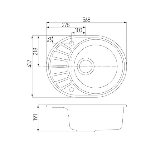 Кухонная мойка AQUATON Чезана, цвет шампань (1A711232CS290)