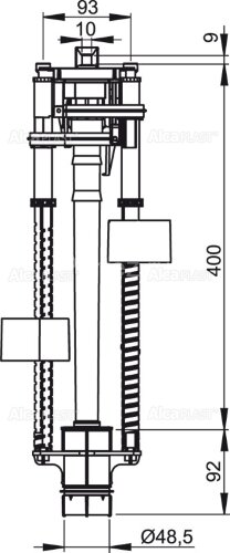 Сливной механизм Alca plast, для Slimmodul, белый (A09A)