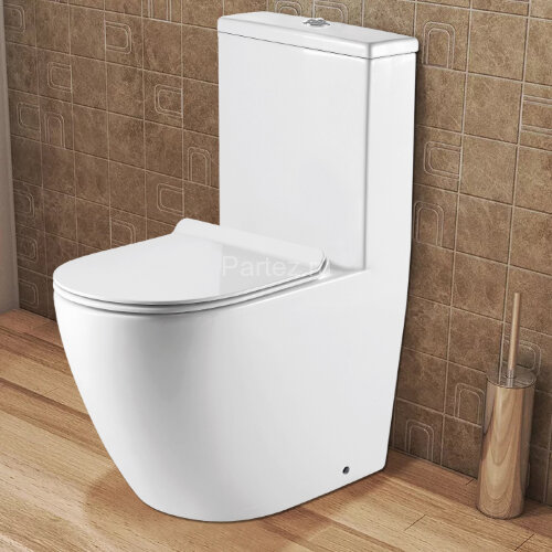 Унитаз-моноблок AZARIO MORANO 680x370х830 напольный, безободковый, в комплекте с сиденьем дюропласт 