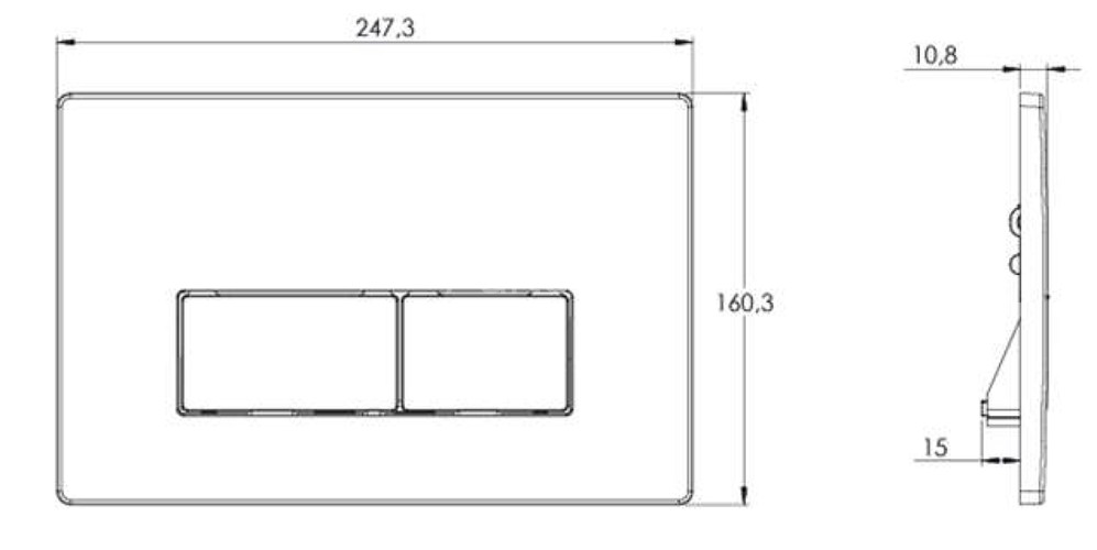 Кнопка смыва AZARIO двойная, квадратная, цвет хром матовый (AZ-8200-0088/AZ-P58-0110)