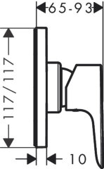 Hansgrohe 71764000 Talis E Смеситель для душа с маленькой розеткой, СМ, хром